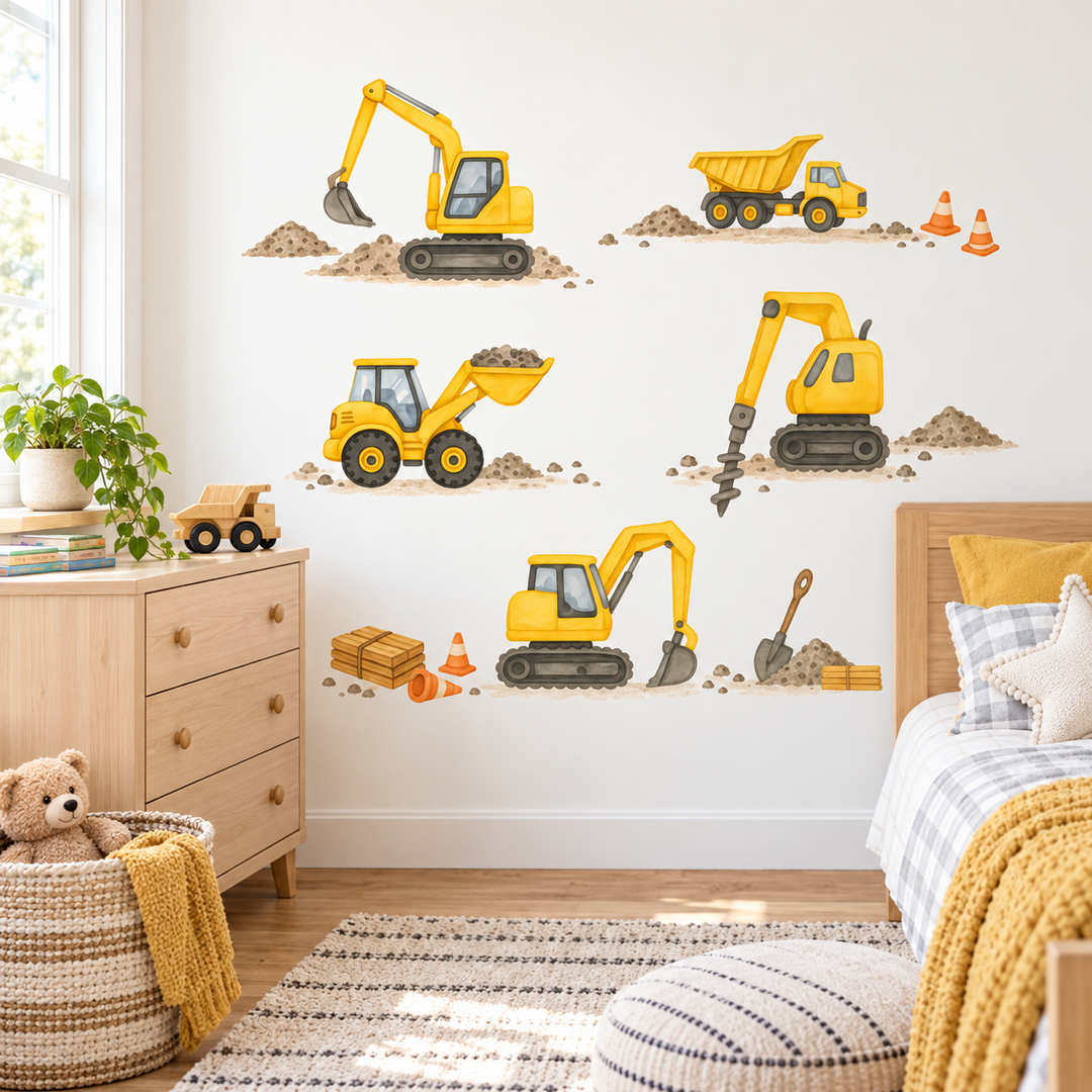 Construction Site Kids Sticker Wall Decal