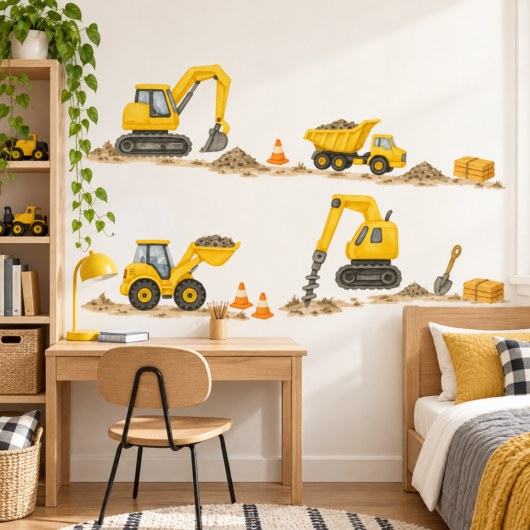 Construction Site Kids Sticker Wall Decal
