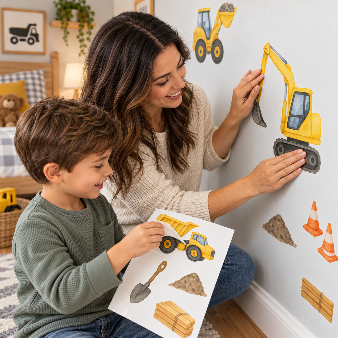 Construction Site Kids Sticker Wall Decal