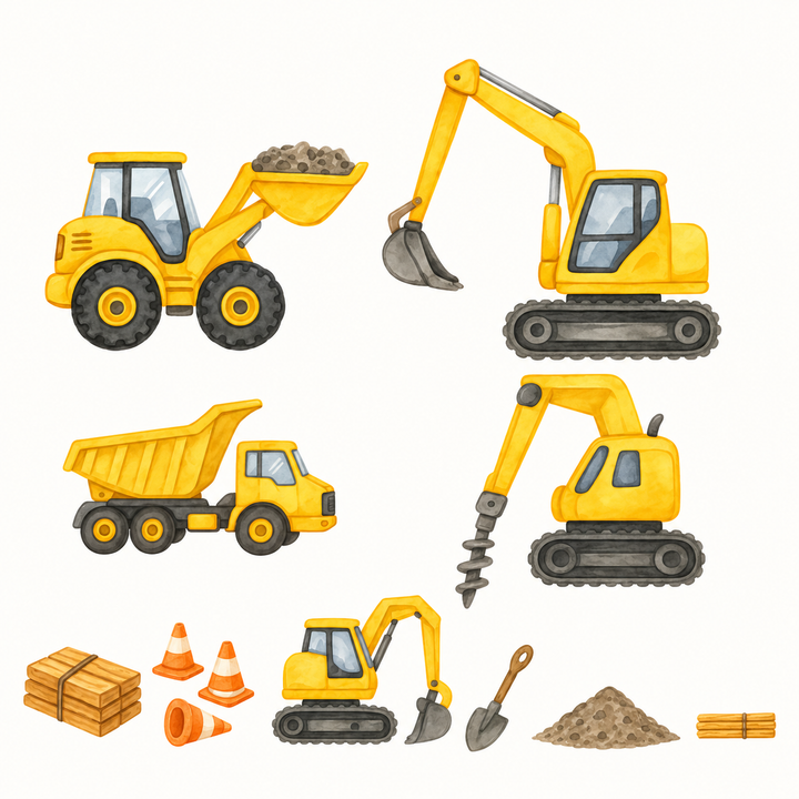 Construction Site Kids Sticker Wall Decal