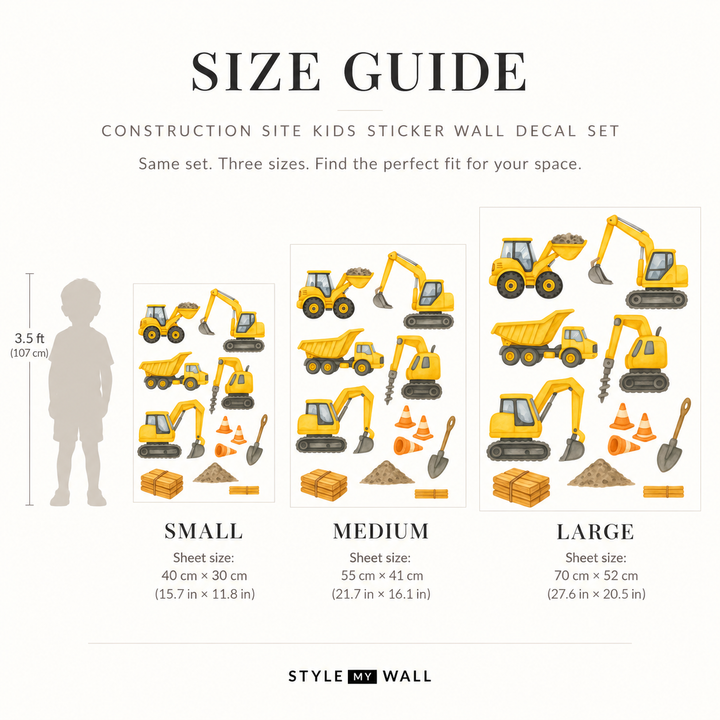 Construction Site Kids Sticker Wall Decal
