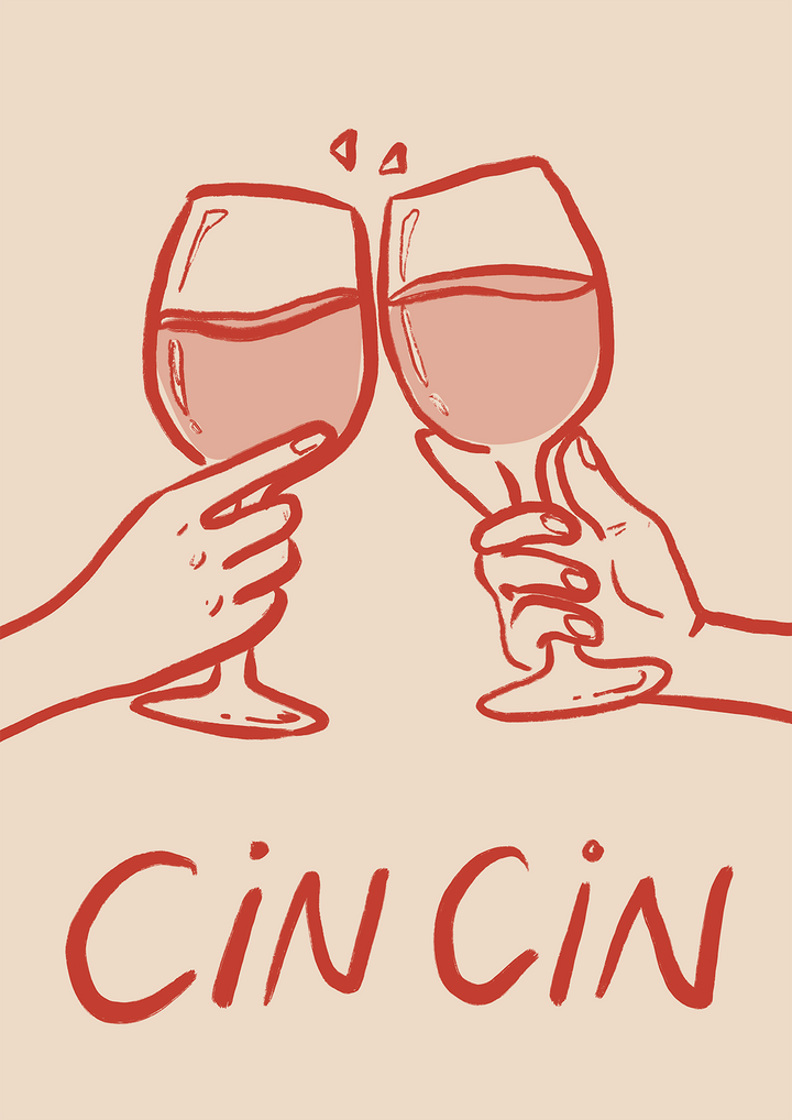 Cheers Cin Cin by Lucia Sankovic,frame