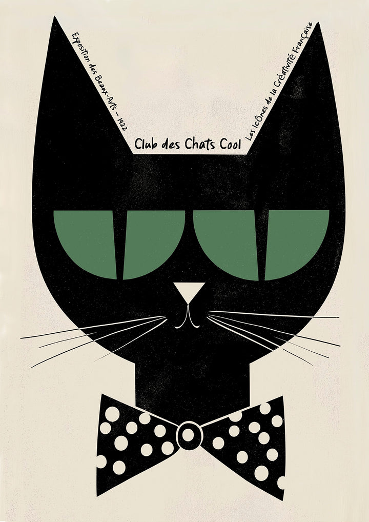 Club Des Chats Cool French Vintage Print,frame