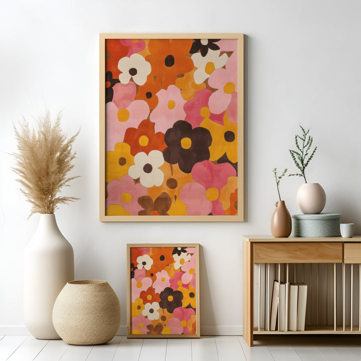 Flower Abstract Wall Art,hallway,timber border