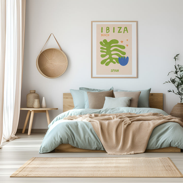 Ibiza Spain Wall Art,bedroom,timber border