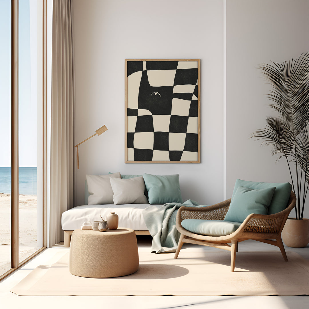 Beige and Black Animal Abstract,living rom,timber border