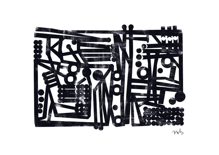 Crammed Maze Abstract Landscape Print by Maison,frame