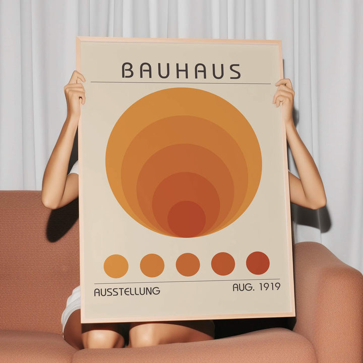 bauhaus orange vinyl large poster study print digital download wall art