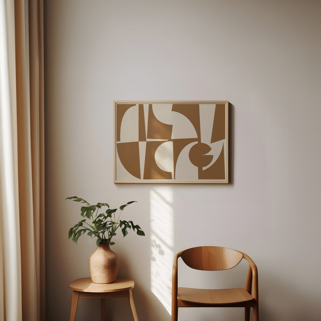 Geometric Brown landscape Abstract by Maison Boot,gallery wall,timber border