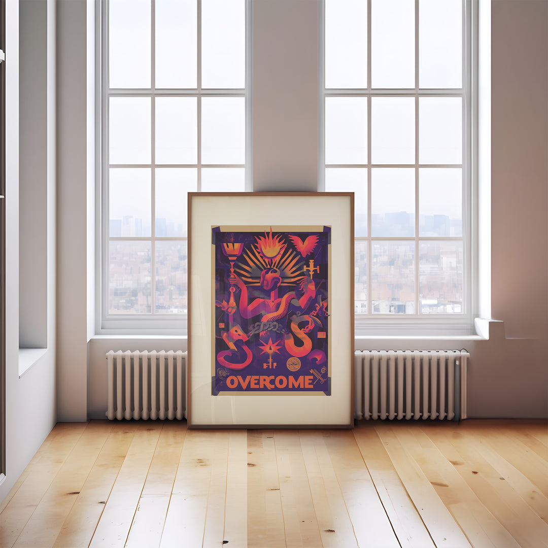 Overcome Vibe Framed Print,gallery,timber border