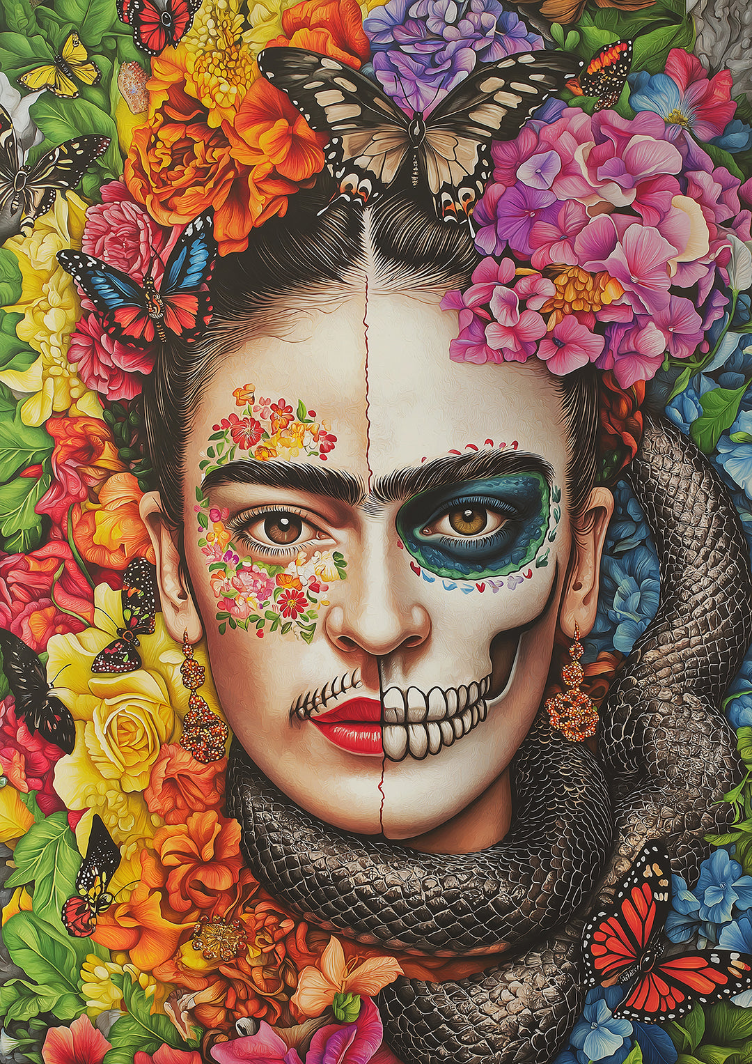 Day of the Dead Frida Kahlo Wall Art,frame