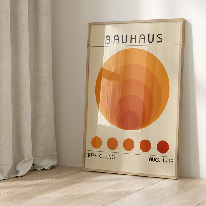 bauhaus orange vinyl large poster study print digital download wall art large poster leaning wall