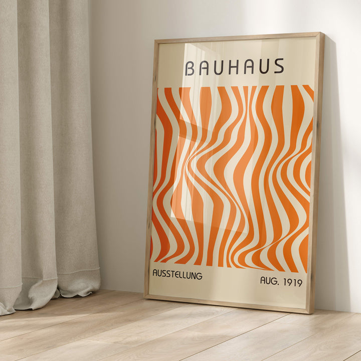 bauhaus orange wall art print download poster leaning large poster study