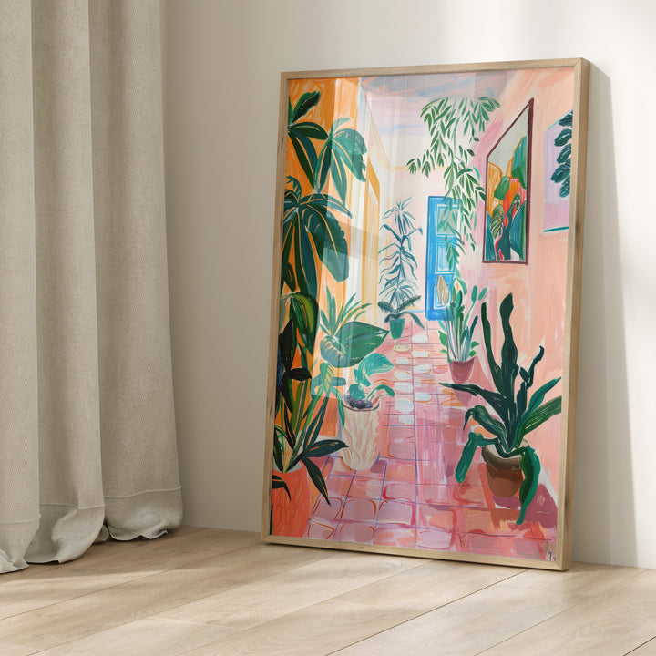 Hallway Jungle Art Painting ,gallery wall,timber border