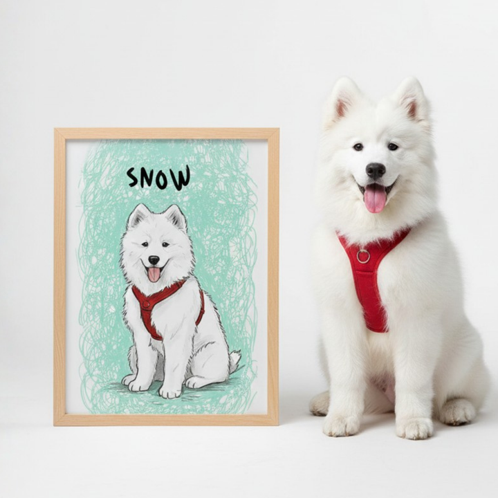 Rough Cute Scribble Pet Illustration Wall Art