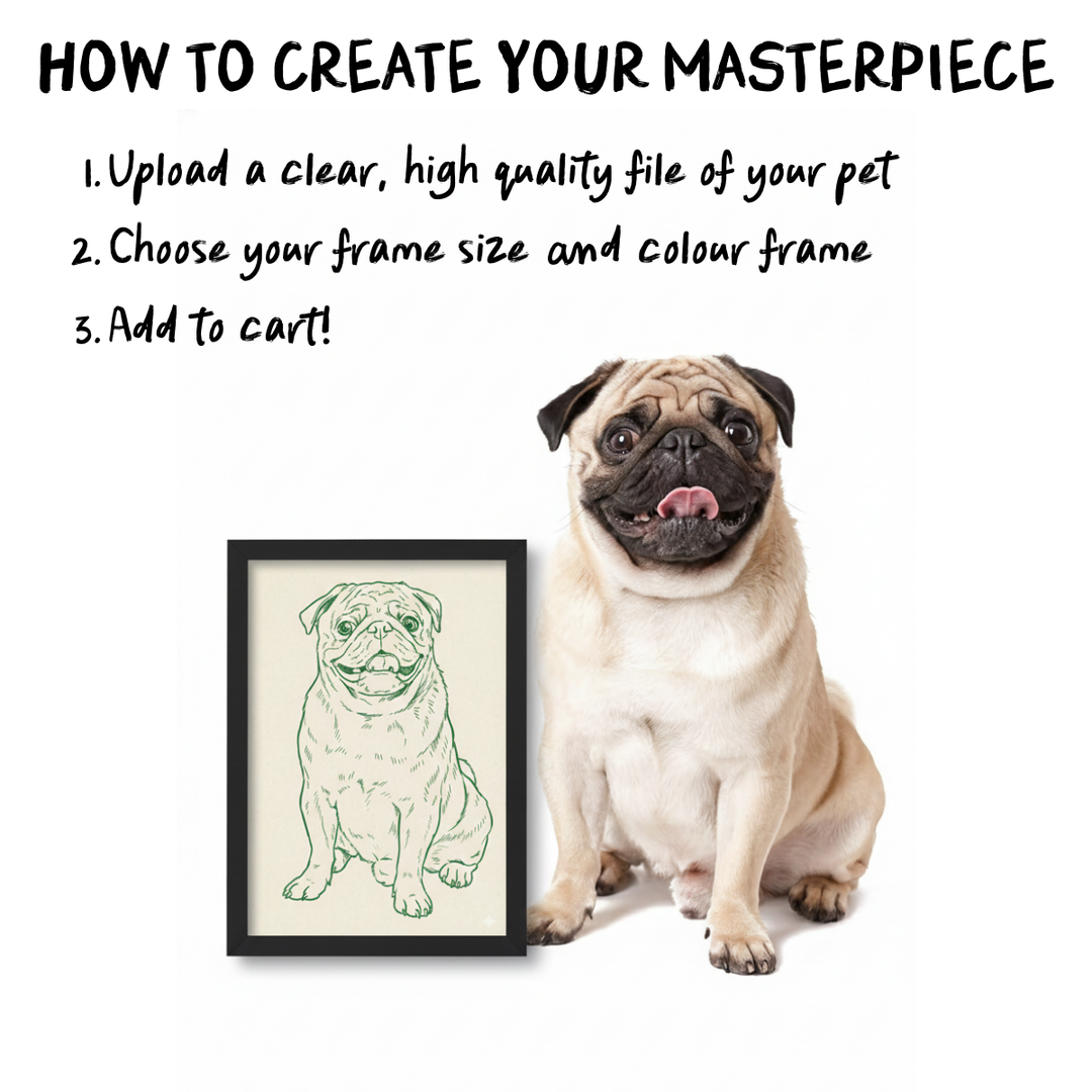 Monoline Custom Pet Personalisation Wall Art