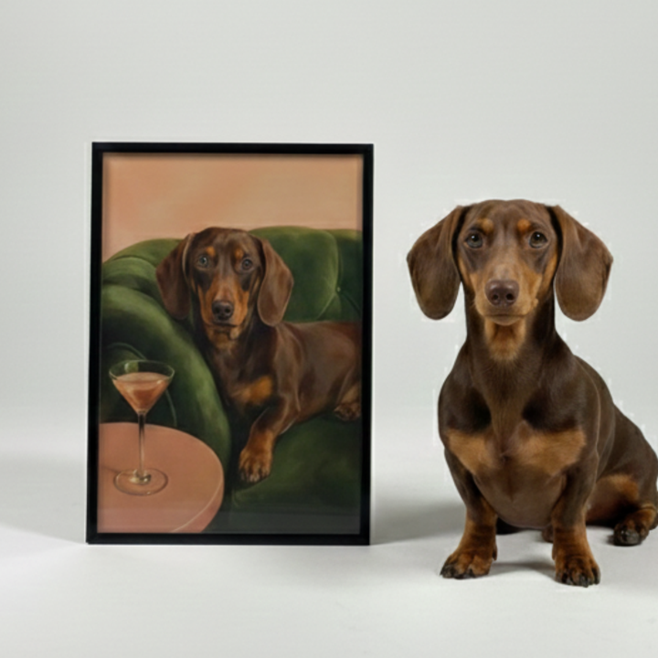 Martini Paws Hour Personalised Pet Upload Wall Art