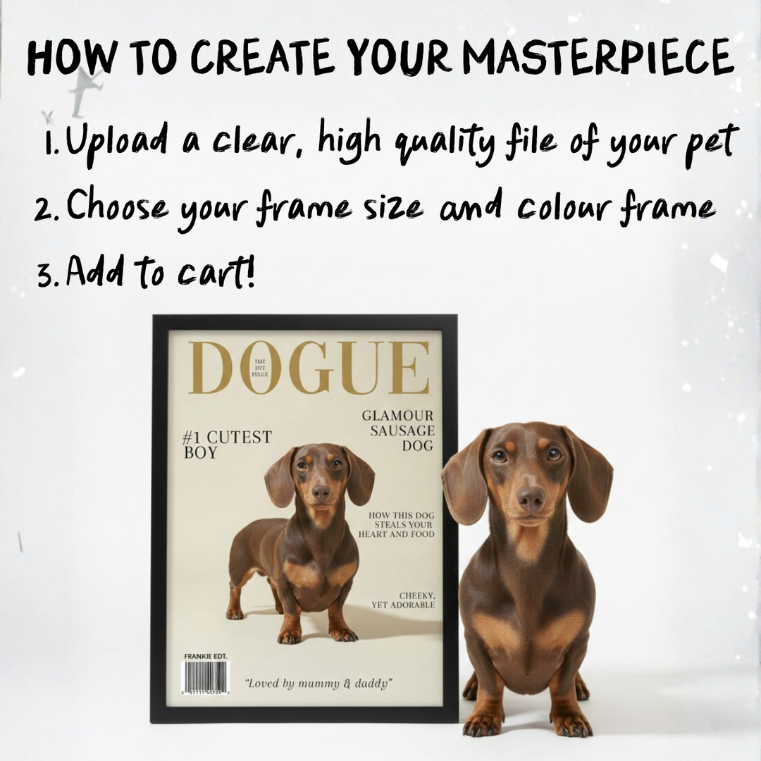 Dogue Magazine Pet Personalisation Wall Art