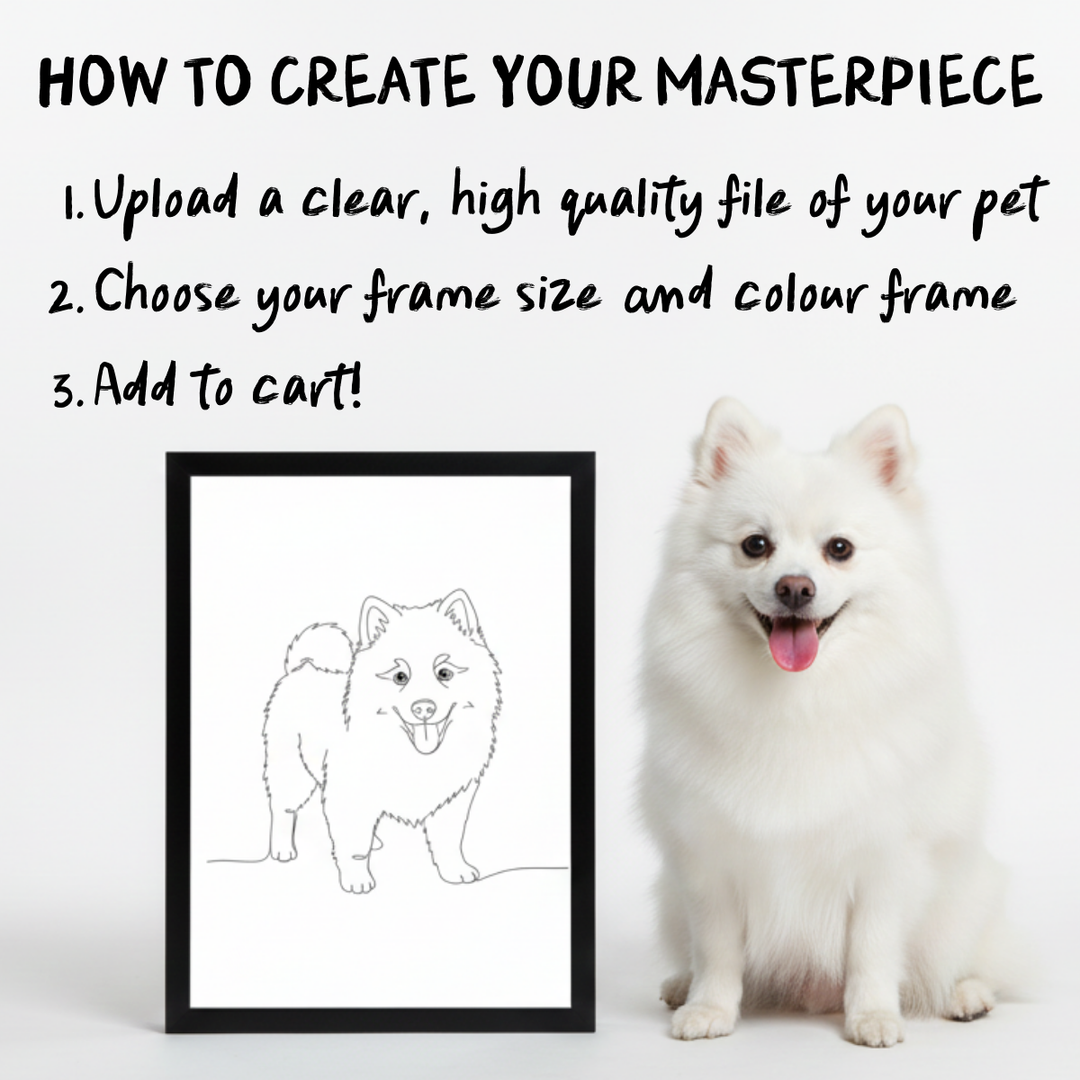 Line Art Pet Drawing Personalised Wall Art