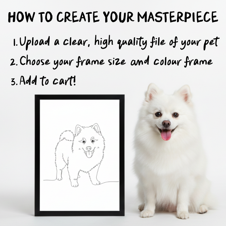 Line Art Pet Drawing Personalised Wall Art