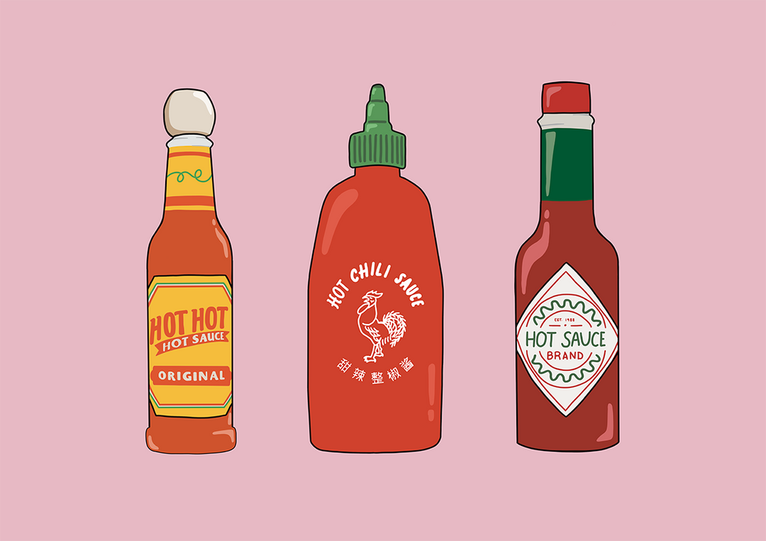 Flaming Sauces Trio by Lucia Sankovic,frame