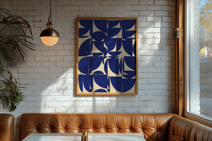 Blue Forms Portrait by Maison Bootsy,living room,dinning room,timber border