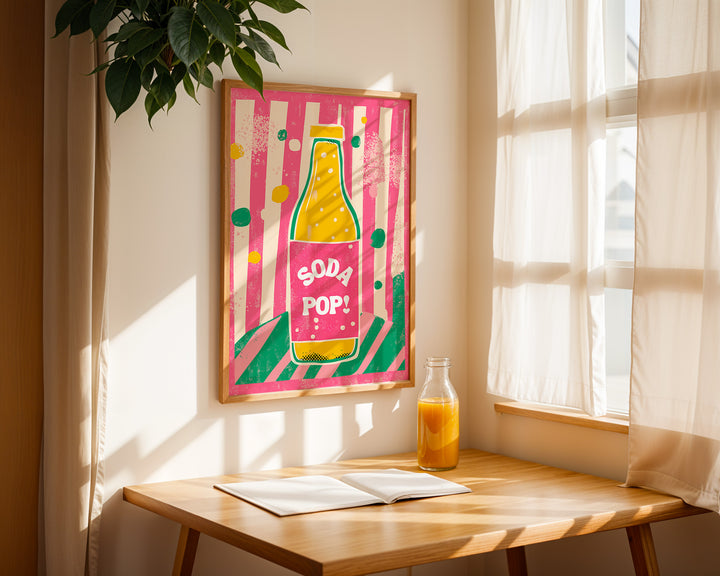 Soda Pop Funky Wall Art,dining room,study,timber border