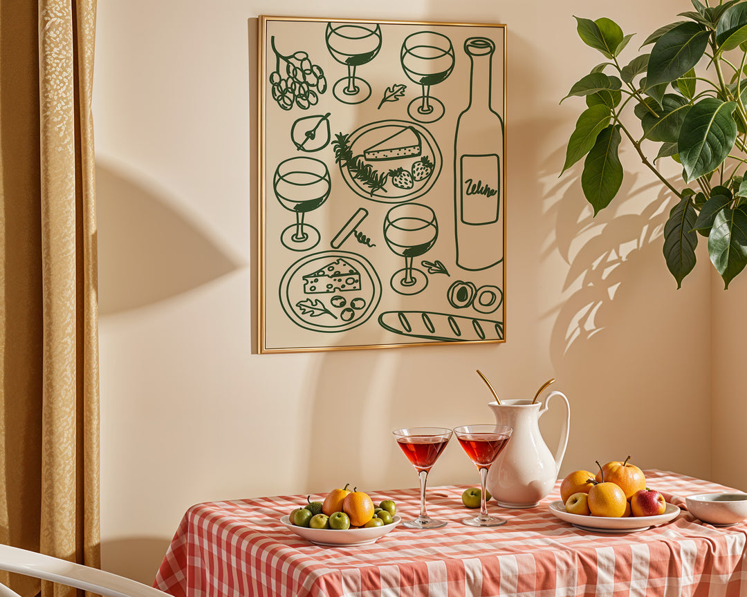 Green Bonjour Food Mix Wall Art,dining,timber border