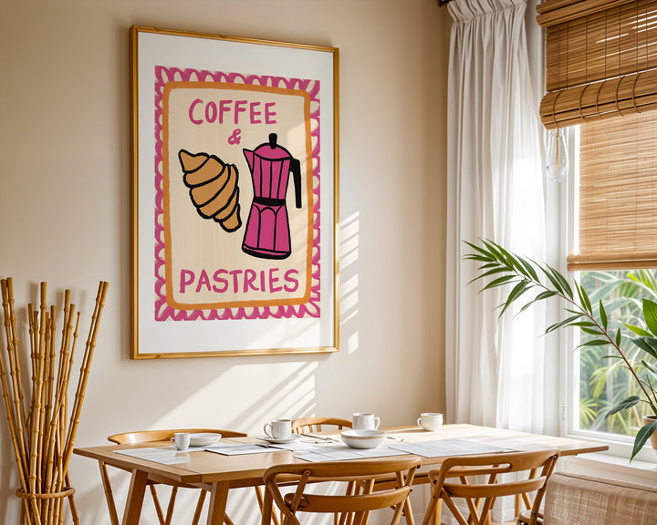 Coffee and Pastries Kitchen Art,dining room,timber border