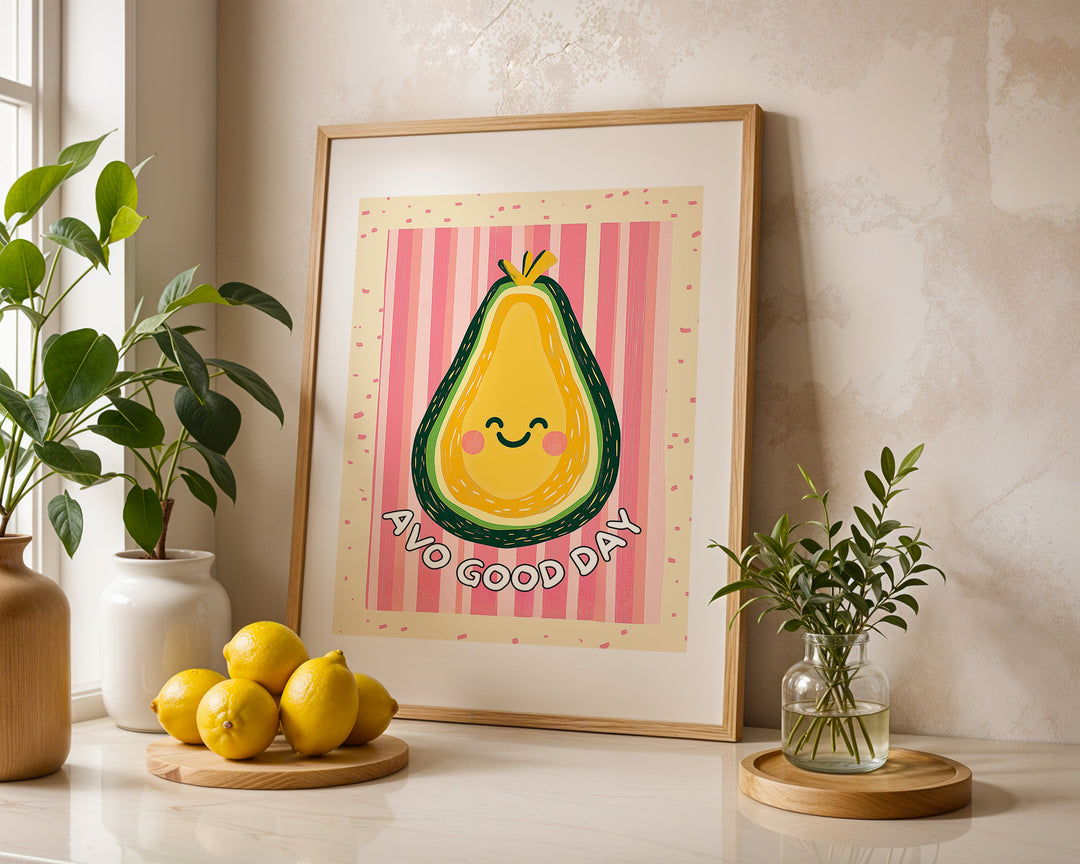 Avo Good Day Kitchen Wall Art,kitchen,timber border