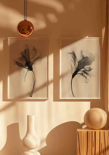 Swan Flower Set of 2 Abstract Prints | Art & Canvas Print
