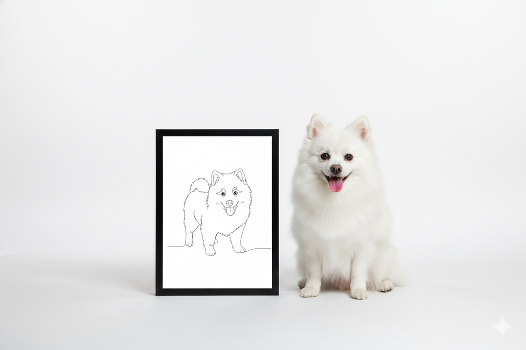 Line Art Pet Drawing Personalised Wall Art