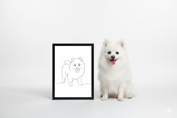 Line Art Pet Drawing Personalised Wall Art