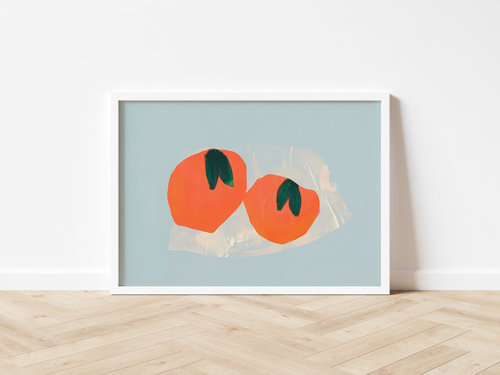 Abstract Orange Pair Kitchen Print,living room,white border