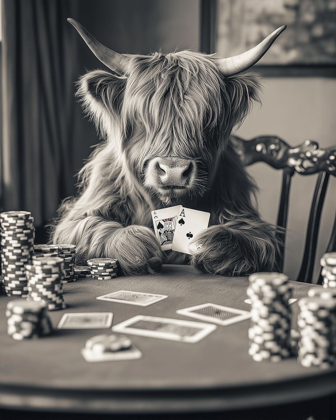 Highland Cow Poker,frame