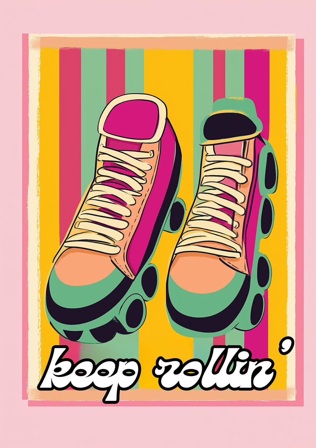 Keep Rollin Trendy Pop Wall Art,frame