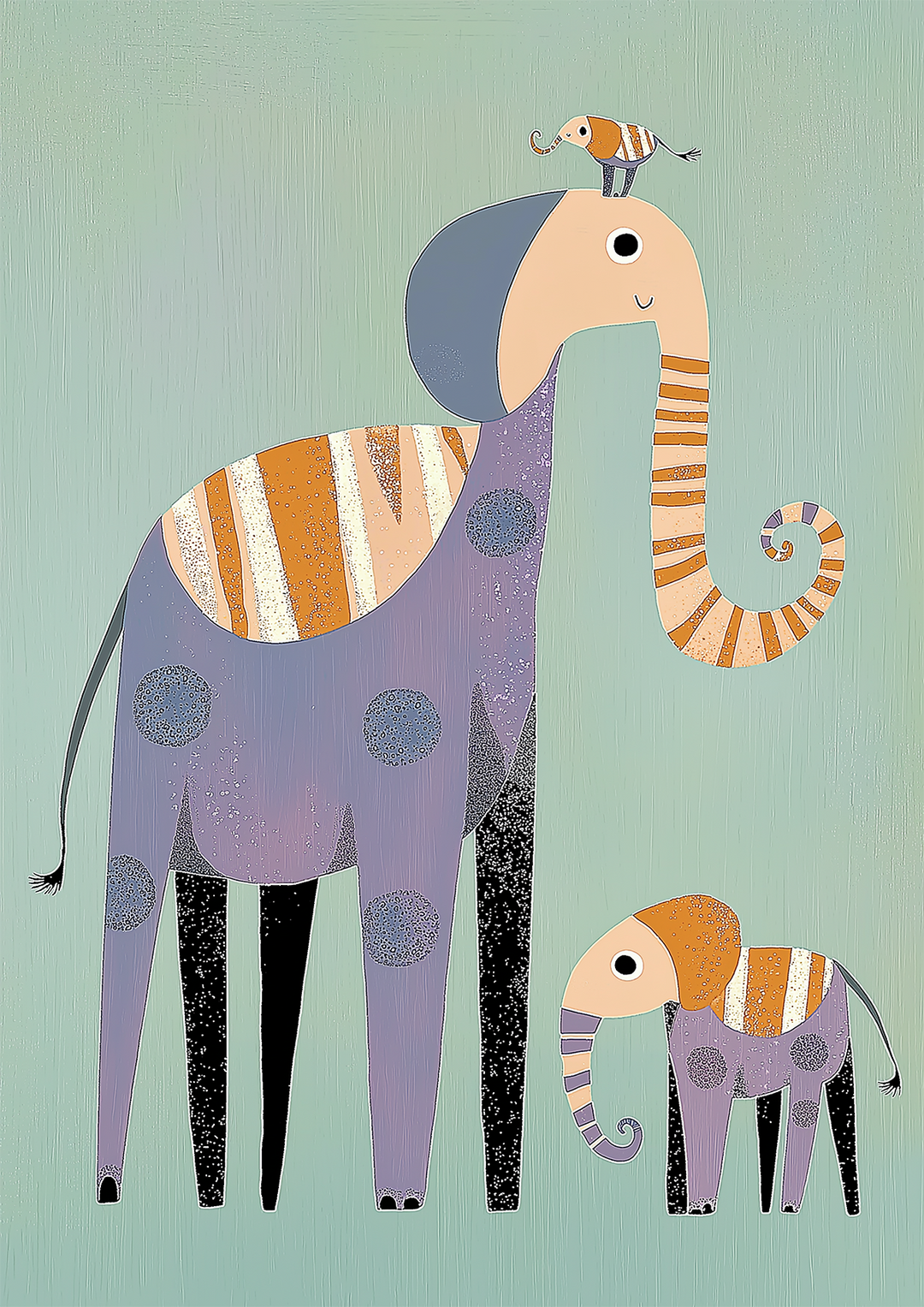 Kids Elephant Illustration Art,frame