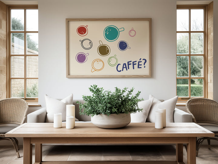 Landscape Caffe Print Wall Art,livingroom,timber border