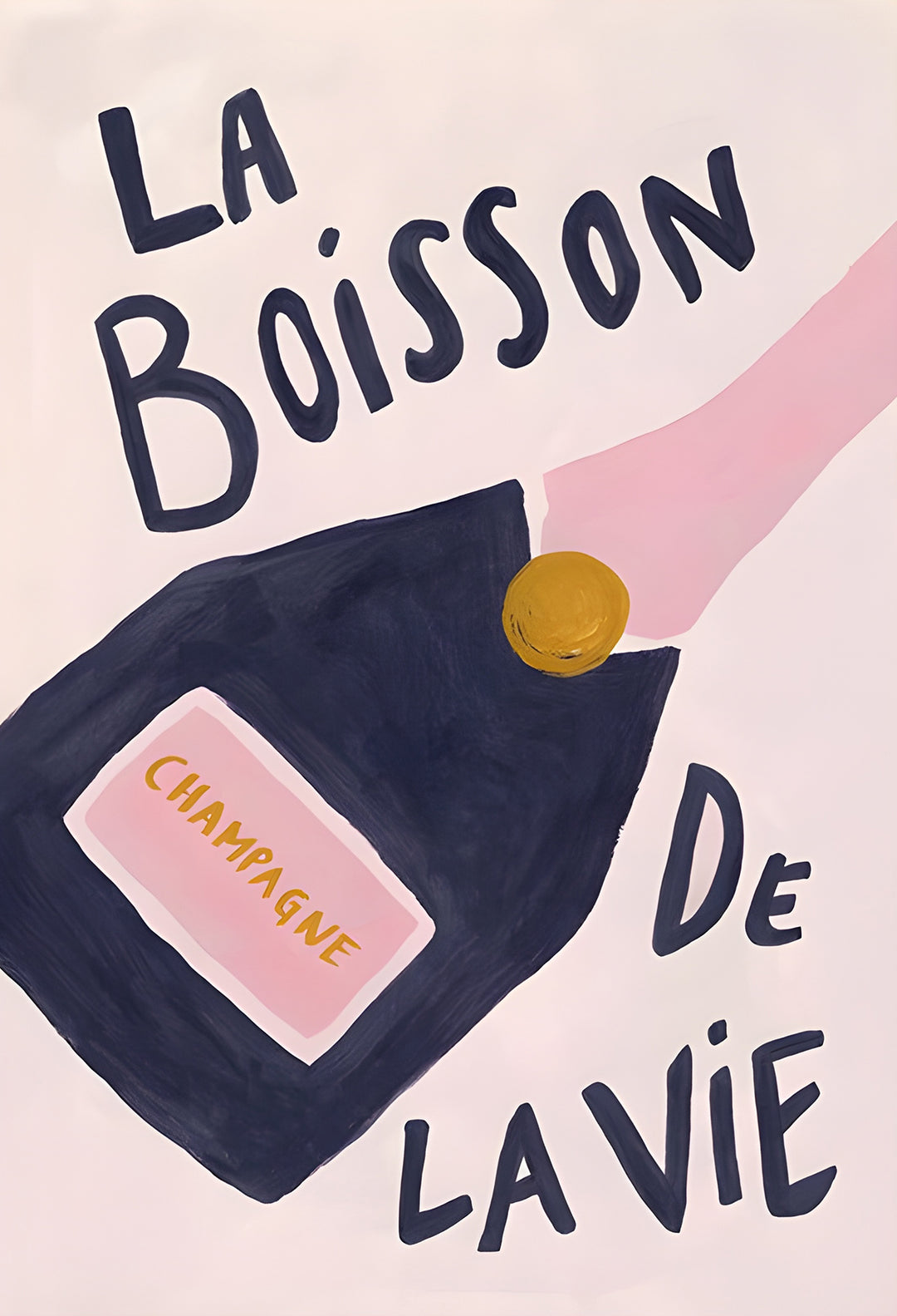 La Boisson De La Vie Champagne Print,frame