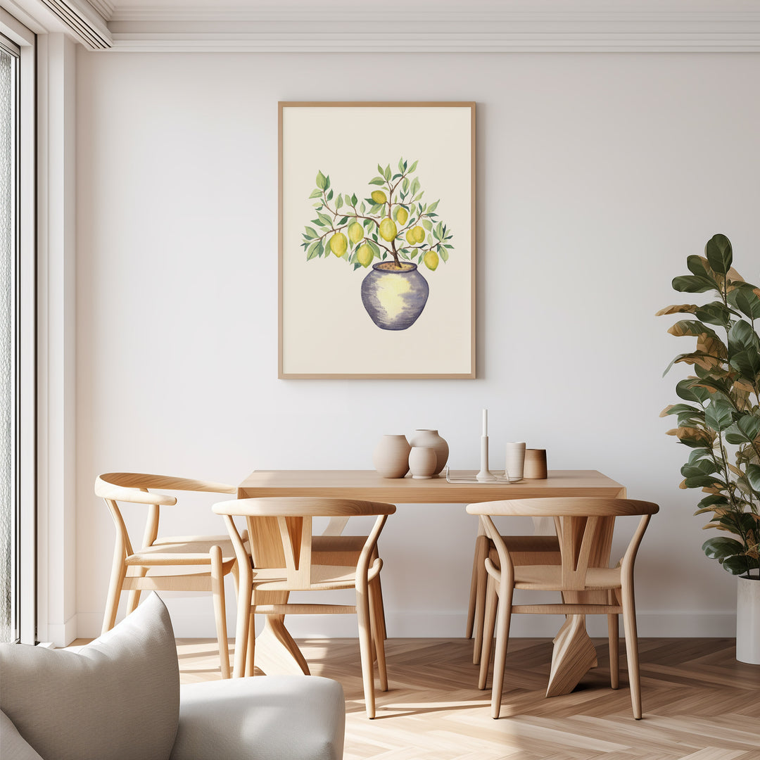 Lemon Tree in a Pot Kitchen Wall Art