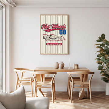 Hot Wheels 68 Race Division Varsity | Art Print