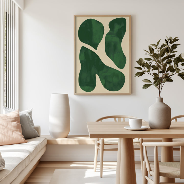 Moss Leaf Abstract Wall art,livingroom,timberborder