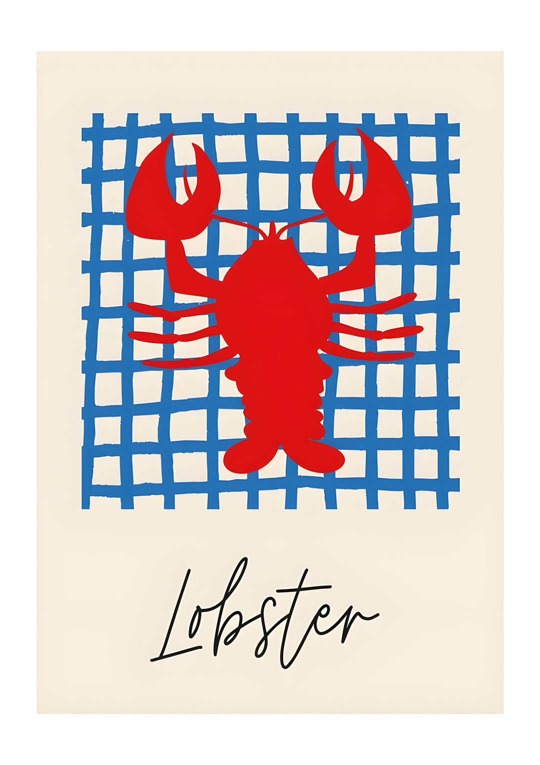 Lobster Santorini Kitchen Print,frame