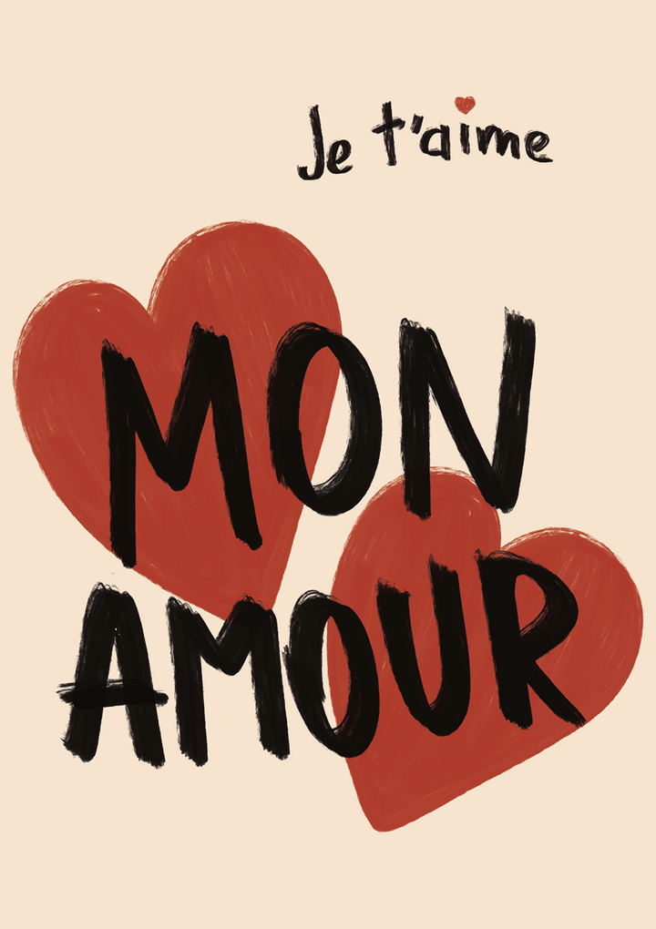 Mon Amour Kitchen Print,frame