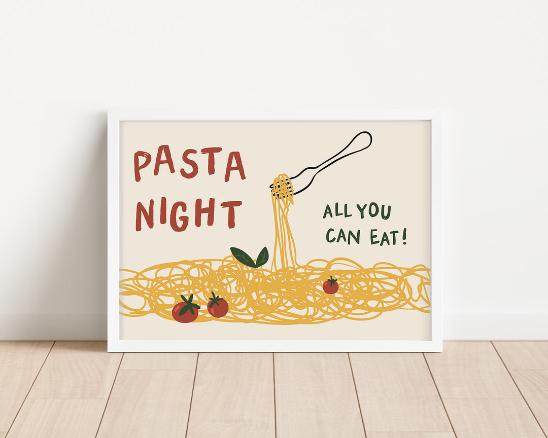 Pasta Night All You Can Eat Landscape Print,gallery,white border