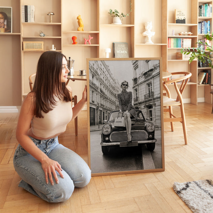 Chanel Street Fashion Car Vintage Photo,livingroom,timber border