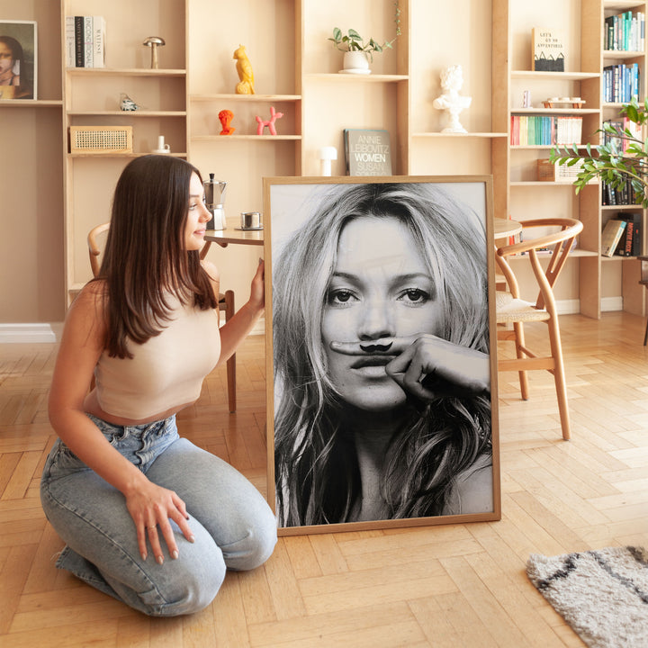 Kate Moss Life is a Joke Photograph Wall Art,diningroom,timber border