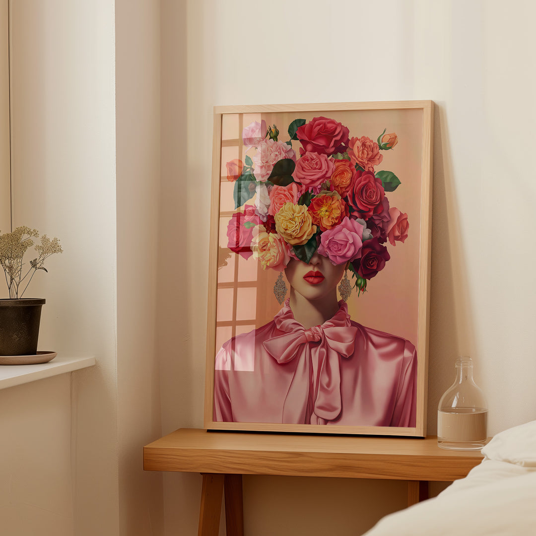 Blooming Grace Wall Art Print,livingroom,timber border