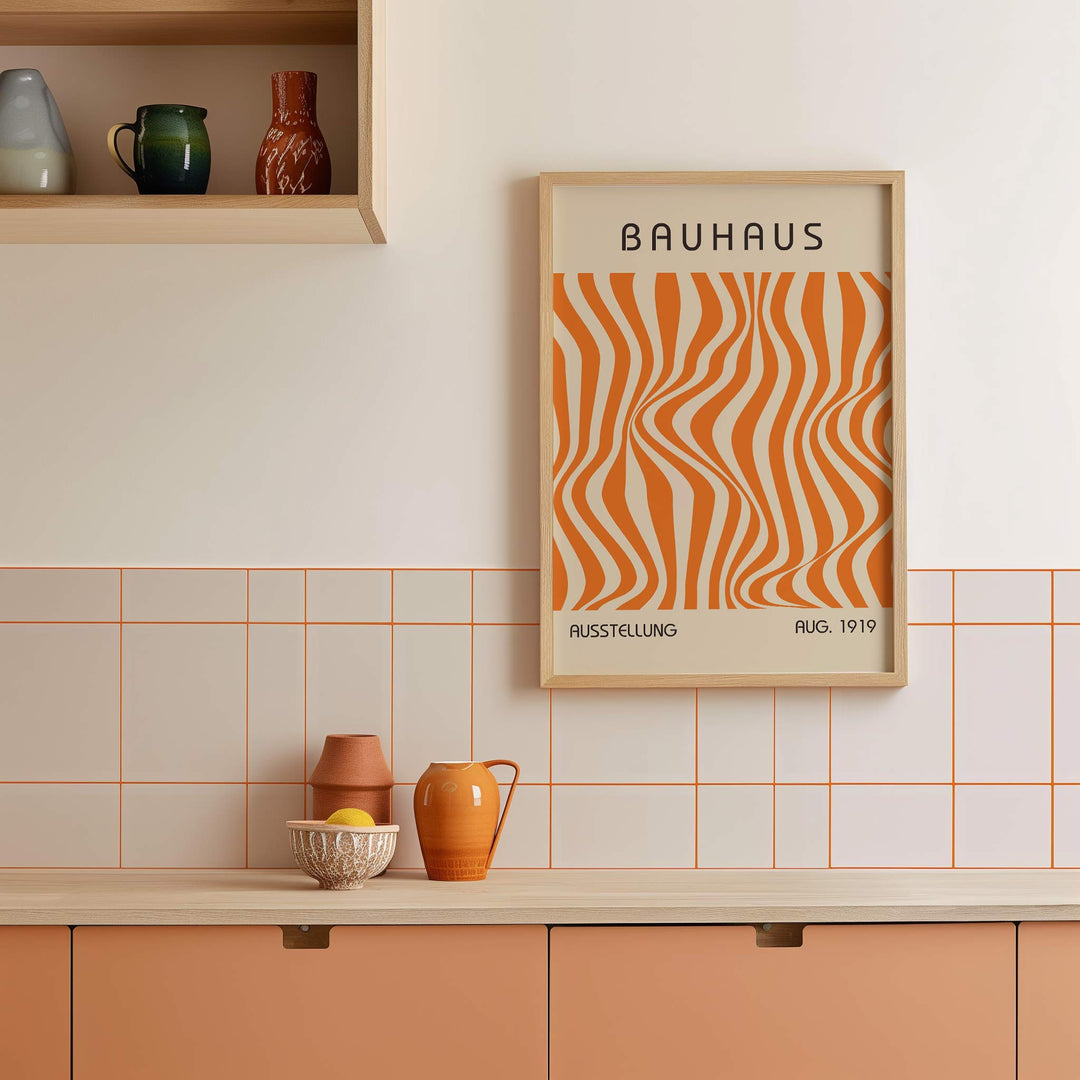 bauhaus orange wall art print download poster ktichen print large 