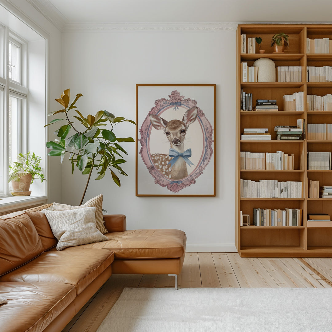 Charming Deer Kids Print.hallway,livingroom,timber border